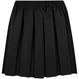 RASH ACCESSORIES School Uniform Skirt Girls Back to School UK Box Pleated Round Elasticated Waist Skirt Age 2-16 Years Black