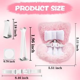 Pink Car Seat for Dolls, Decorative Plush Sofa with Soft Furry Cushion, Clip, Safety Belt Plush Toy Car Seat Decor Doll Ornaments Accessories for Display Dolls Safety Seat