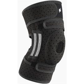 NEENCA ELITE Knee Brace for Men & Women - Open-Back Knee Support with Side Stabilizers & Patella Support for Meniscus Tear, Arthritis Pain, Injury Recovery, Running, Sports (Black, X-Large)