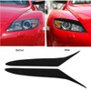 2PCS Front Headlight Eyebrow Gloss Black Decoration Soft Plastic Replacement