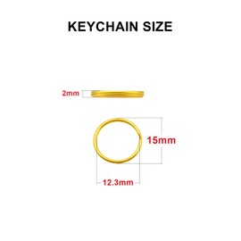 100pcs 15mm Key Ring Keychain Metal Golden Round Split Key Chains Rings Connectors for Home Car Dog Tag Office Ornaments Keys Attachment