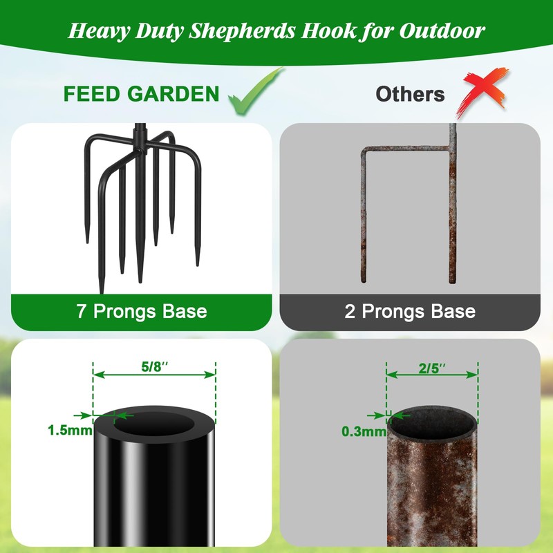 FEED GARDEN [Upgrade Version Adjustable Shepherds Hook Bird Feeder Pole
