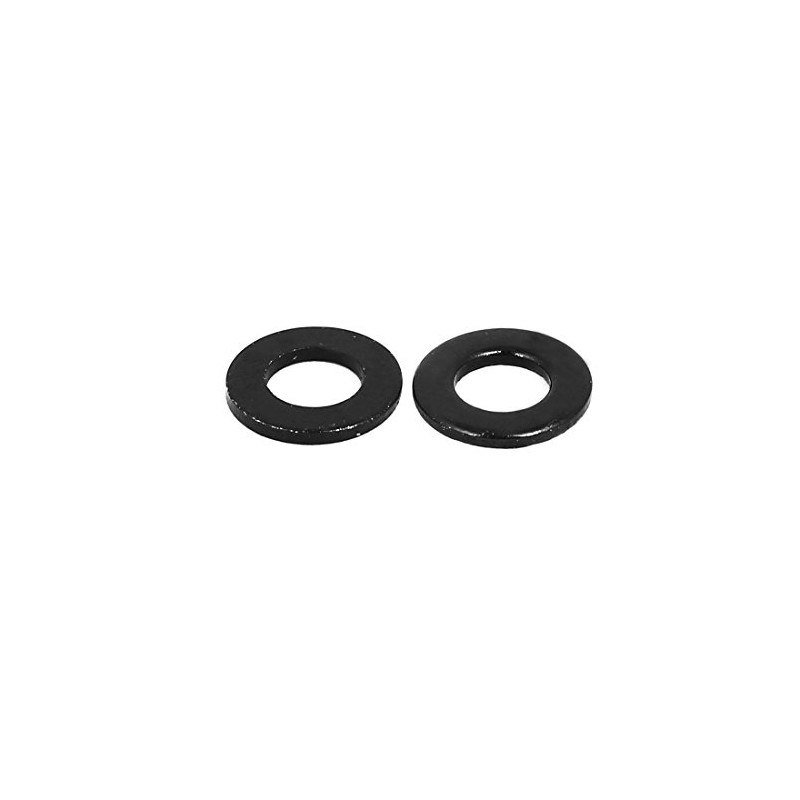 sourcingmap M4 x 8mm x 0.8mm Black Zinc Plated Flat