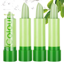 Gireatick 3 Pieces Aloe Vera Lipstick, Magic Colour that Changes with Temperature, Moisturising Lip Gloss Lip Plumper Durable Lip Makeup Set