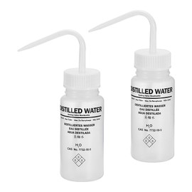 PATIKIL 250ml Wash Bottle, 2pcs Plastic Labeled Squeeze Bottle Wide Mouth Bottle Tools for Green Soap Cleaning Washing Distilled Water Storage, White Clear