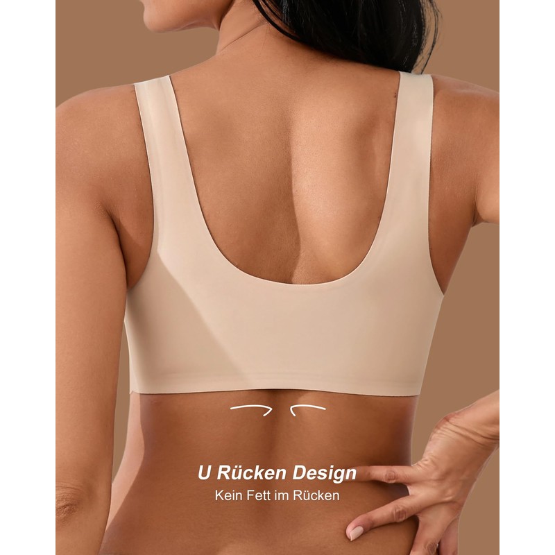 SHARICCA Women's Front Closure Bra - Without Underwire, V Neck,