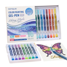 KsopiaVobs Double Blinking Color Glitter Gel Pen, 16 Color Sparkle Gel Pens for Adult Coloring Books Drawing Doodling, 1.0mm Coloring Pens for Kids Adults DIY Birthday Cards