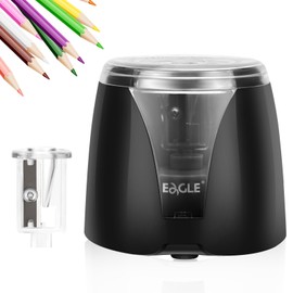 Automatic Electric Pencil Sharpener – 2AA Battery, Ideal for 6-8CM Pencils – Perfect for School, Home, Office, and Classroom Use (Black)