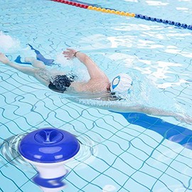 Floating Chlorine Dispenser, Swimming Pool Spa Chemical Dispenser Floating Tablet Chlorine Automatic Drug Box Dosing Device for Indoor & Outdoor Swimming Pools