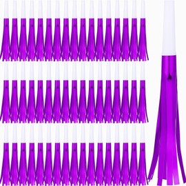 LCPQMZGH Noise Makers Party Horns, 60 Pack, Purple Metallic Glitter with Fringe, for Birthday, Wedding, New Year