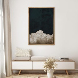 SIGNWIN Framed Canvas Print Wall Art Dark High Contrast Storm Clouds in Sky Nature Wilderness Photography Modern Art Rustic Landscape Relax/Calm for Living Room, Bedroom, Office - 16"x24" Natural