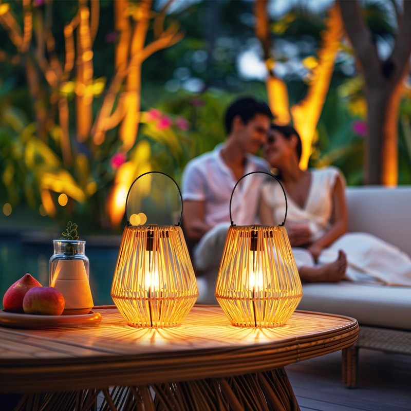 Homemory Solar Lanterns Outdoor Waterproof Hanging Lights, Outside Solar Lamp