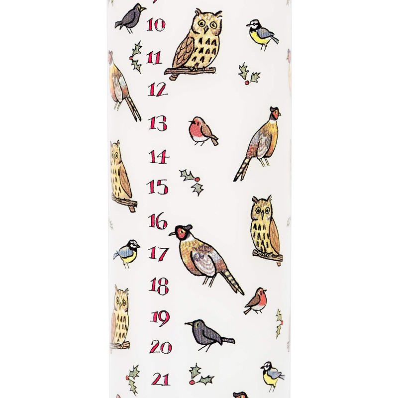 Alison Gardiner Advent Candle Winter Birds 4.5 cm x 25.5
