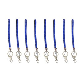 Kyezi Design and Craft 15 pcs Royal Blue 6" Short Wrist Strap Rhinestone Crystal Luxury Bling Bling Lanyard for Cell Phone ID Key Chain Holder Badge ID (Royal Blue, 15 Lanyards)