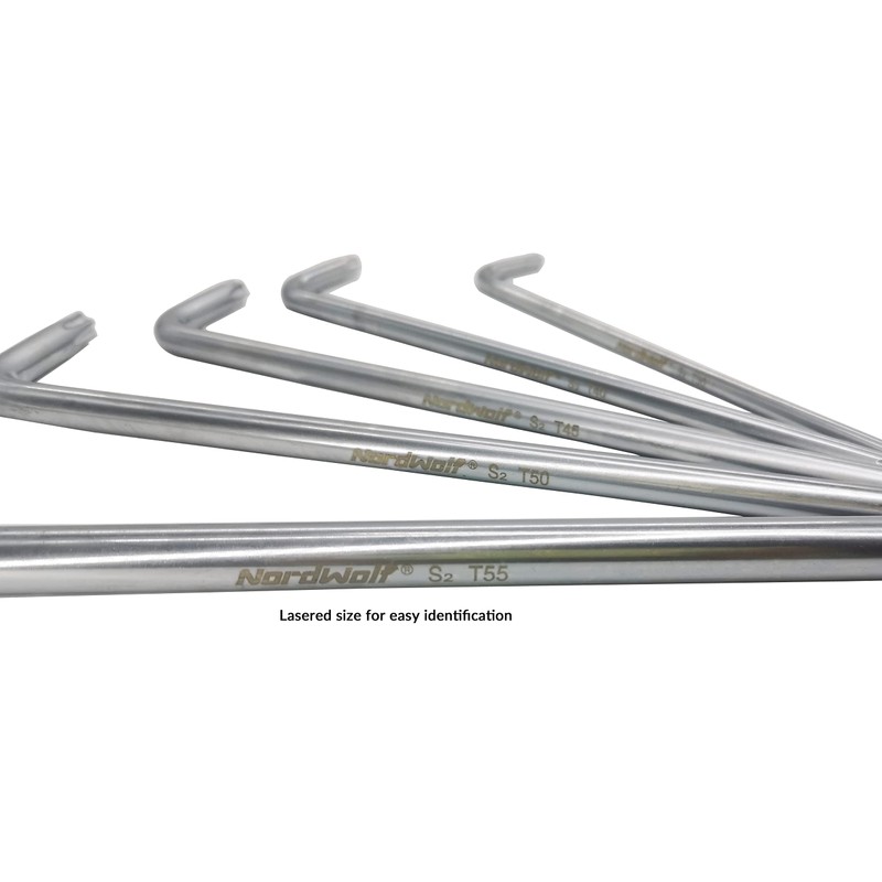 NordWolf 10-Piece Torx Wrench Set, S2 Steel Long Arm Security