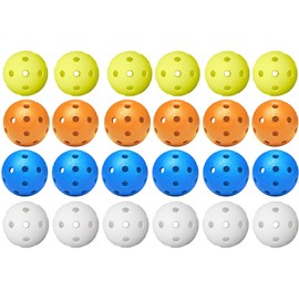 Fat Pipe Floorball Unihockey Ball Team Set of 24 Fat Balls Colour Mix Competition Ball Training Ball with IFF Certificate for Tested Quality