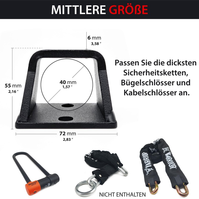 KRASER KR45B Wall Anchor, Motorcycle and Bicycle, Anti-Brexhtange Base, Compact