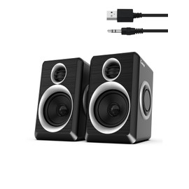 PC Speaker 2.0 Speaker for PC Stereo Speaker Total 4 Speaker Driver/12W/USB Powered/Deep Bas/AUX/3.5mm Input