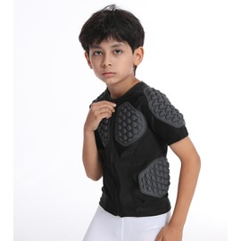 Topeter Baseball Protective Gear Rush Guard Impact Underwear Sports Training Undershirt Football Jersey (Black YS)