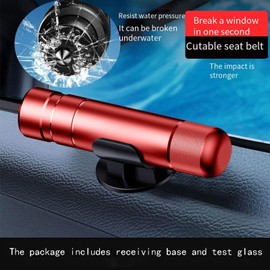 uncakil Car Window Breaker Seatbelt Cutter Hammerdex Car Safety Hammer Safehammer Glass Breaker Safe Hammer Glass Breaker Under Water,One Second Broken Window (2 Red)