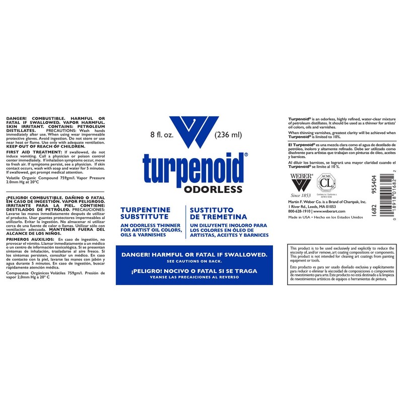 Martin/ F. Weber Weber 8-Ounce Odorless Turpenoid (1682)