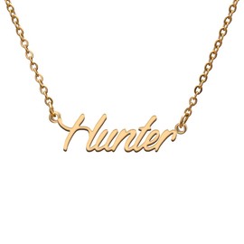 Hunter Name Tag Necklaces for Her His Friends Familys Relationship Memory Jewelry Gift