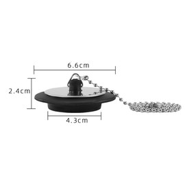 Universal Bath Plug with Chain, Bathroom Sink Plug Replacement Drain Stopper for Bathroom Kitchen, Kitchen Sink Plug Rubber Bath Plug with Stainless Steel Chain