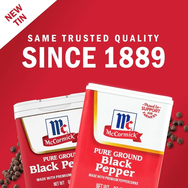 McCormick Pure Ground Black Pepper 3oz Bold Fresh Flavor Seasoning