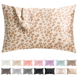 Softhour Silky Pillowcase Premium Satin Pillow Cases with Zipper Closure for Hair and Skin, King Size 20 x 36 Inches, Gifts for Women Men, Leopard