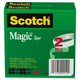 Magic Tape, 3/4 Inch x 2592 Inch, 3 Inch Core, 2 Rolls/Pack