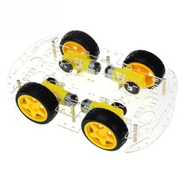 Smart Car Robot, 4WD Smart Robot Car Chassis Kit, Simple Mechanical Structure, 4 Delay DC Motors for Classes