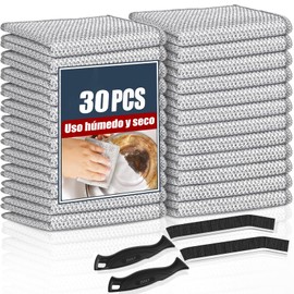 30PCS Trapos de Limpieza de Alambre Multiusos, Trapos de Alambre Metálico Multifuncional sin Rayones y Limpieza Potente, Paños de Limpieza, Fibra Metá