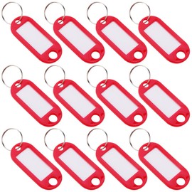 TOYMYTOY Name Badge Keychains, Red, Pack of 50