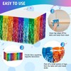 Bouiexye 2 Pack 29.5x108 Inch Foil Tinsel Fringe Table Skirts,