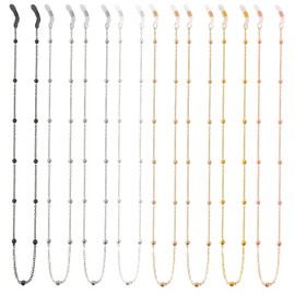 KEYRI 8 Pcs Cord Lanyard Glasses Sunglasses Eyeglass Chain Long Sunglasses Strap Beaded Spectacles String Eyewear Straps with Strap Anti-slip Spectacle Chain Stainless Steel Strap (Multicolor)