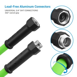 DEWENWILS Garden Hose 25 ft x 5/8", Water Hose with Swivel Handle, Heavy Duty, Lightweight, Flexible Hose for Plants, Car, Yard, 3/4 Inch Solid Fittings, Drinking Water Safe