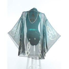 haikyuu Women Anime Derivative One Piece Swimsuit with Cover Up Lace-up Tummy Control Bathing Suit (as1, Alpha, l, Regular, Regular, Standard, Green Black)