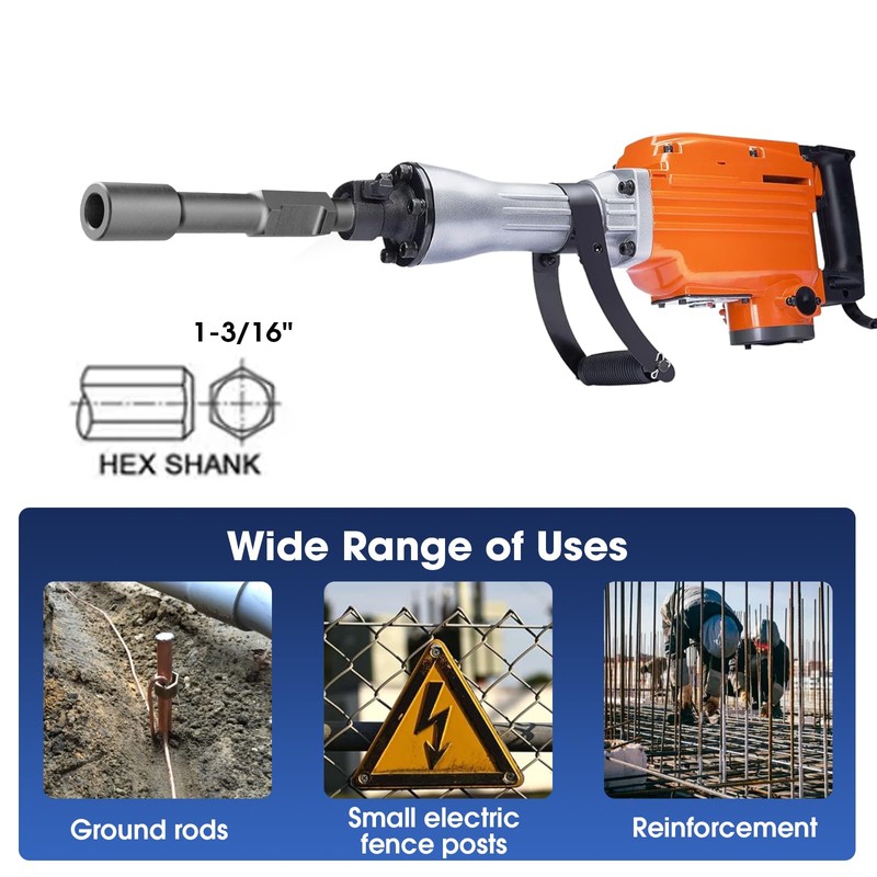 Dolenor Ground Rod Driver SDS-Hex Demolition Jack Hammer,Hammer Drill Rod