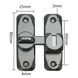 Toolzia Flip Barn Door Lock, 90 Degree Locks for Barn Security Door Latch with Screws Small Gate Latches Hardware for Barn, Garden, Bathroom, Cabinet, Window, Sliding Door (Grey)