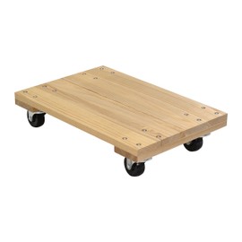 Vestil HDOS-1624-9 Solid Deck Hardwood Dolly with Hard Rubber Casters, 900 lbs Capacity, 24" Length x 16" Width x 5-1/2" Height