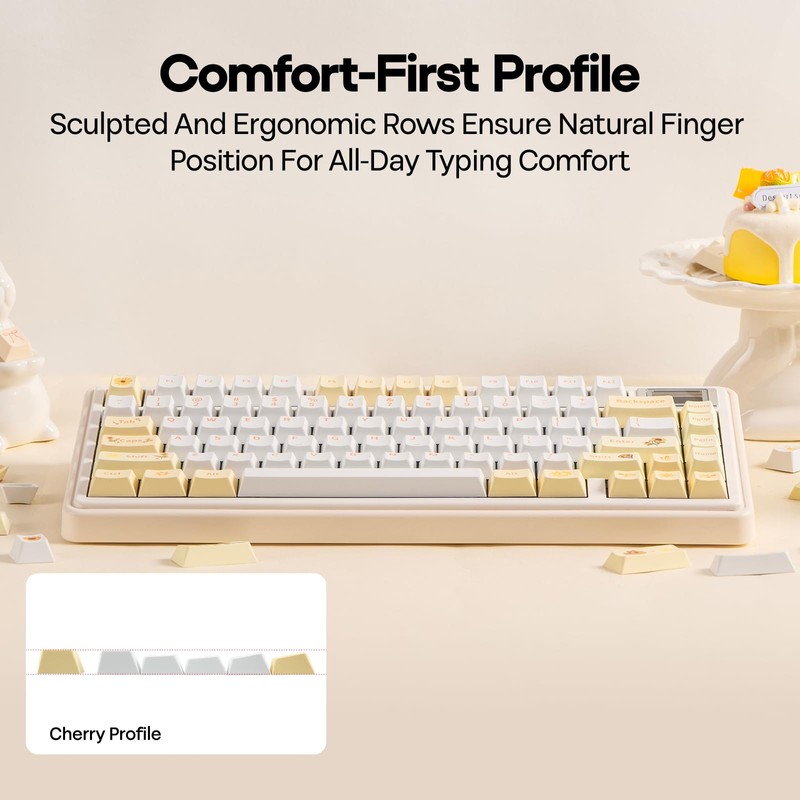 Sunflower PBT Keycaps, 133 Keys, Cherry Profile, Dye Sublimation, ISO/ANSI