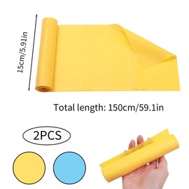 2 Pcs Pilates Band, 1.5m Resistance Band, Long Resistance Bands, Yellow Resistance Band, Exercise Bands Resistance, Pilates Resistance Bands, Pilates Bands, For Stretching, Yoga, Gym, Fitness