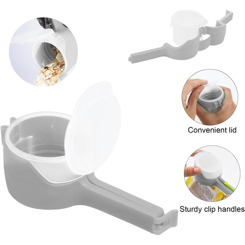 4Pcs Food Clip Set with Pour Spout,Bag Clips with Pour