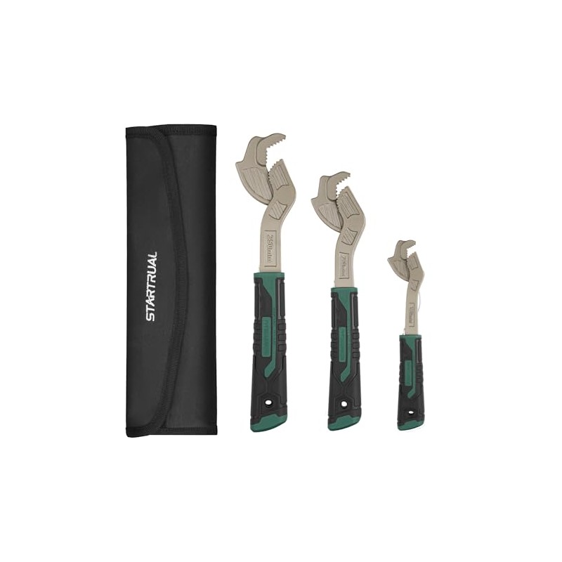 6” 8” 10” Self Adjustable Pipe Wrench Set, Chrome Vanadium