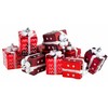 Present Gift Box Christmas Tree Baubles - Red White Candy