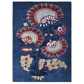 Hand Tufted Wool ECO-Friendly Area Rugs - 5'x8', Rectangle Shape, Charcoal, Floral Modern Design, High Pile Thick Handmade Anti Skid Area Rugs for Living Room, Bed Room (K03069)