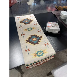 "Create a Stylish Camping Scene" Ortega Design Table Runner, Camping Outdoor, Native Pattern, Lunch Mat, Table Mat, Table Mat, Cafe, Tent, 13.8 x 47.2 inches (35 x 120 cm)