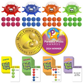 Funwares Colorful Squid Squish: Fast-Paced Floor Game for Kids, Interactive Learning, Hand-Eye Coordination, Counting and Color Game, Active Play, 2-4 Players, Ages 4-8