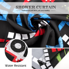 Aimego Stall Small Shower Curtain - Game Gaming Gamer Video Games Gamepad Controller Cool Narrow Half Fabric Cloth Shower Curtain Set for Kids Bathroom Decor Accessories Bath Curtain, 36"x72"