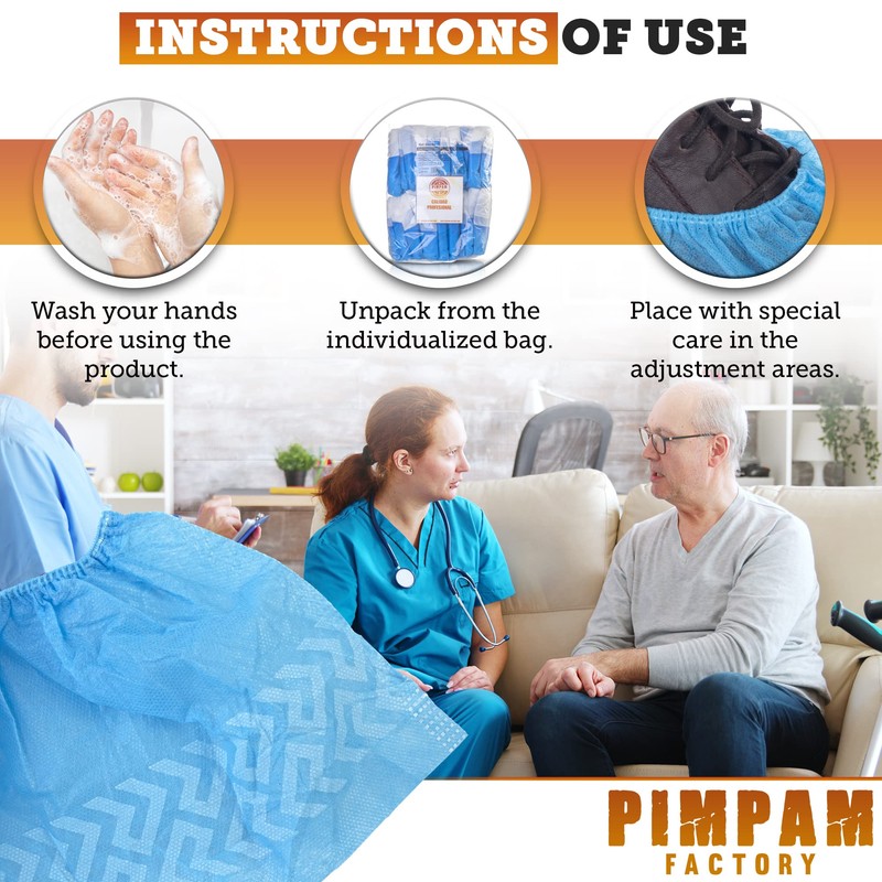 PimPam Factory - (Pack of 100) Non-Slip Plastic Shoe Covers